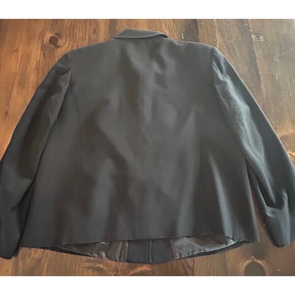 ⭐️ Talbots Woman Vintage 100% Wool Laine Black Button Up Jacket Blazer‎ Size 16W - Picture 2 of 5